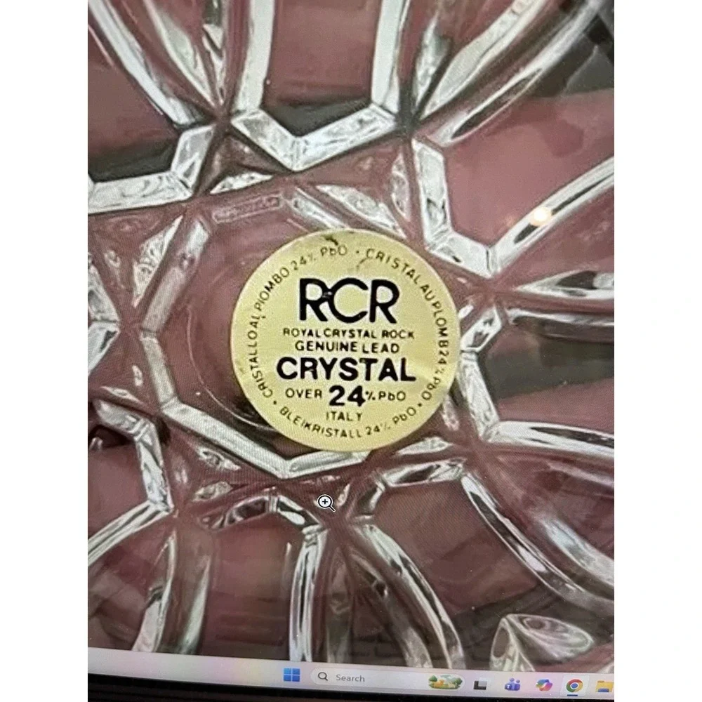 Vintage Royal Crystal Rock Lead Crystal Open Salt Cellars Trinket Dish Set Italy